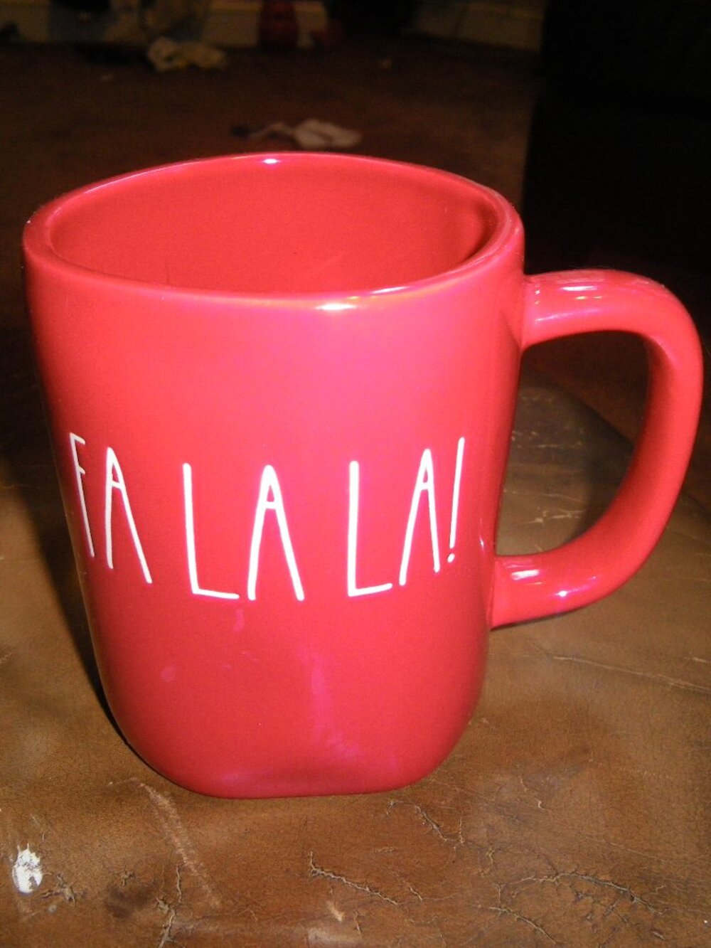 Rae Dunn Large Ceramic Coffee Mug “FA LA LA!”